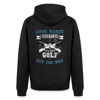 Long Range Shooting Coach Guns Instructors Gun - Unisex Premium Organic Zip Hoodie - black - Back - Nico (187cm)