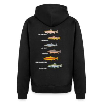 Pêche au poisson | Idée cadeau pêche de poissons - Veste à capuche bio Premium Unisexe - noir - Dos - Nico (187cm)