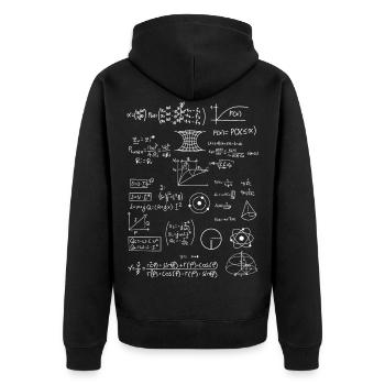 Formelsammlung Ingenieur - Unisex Premium Bio Zip Hoodie - Schwarz - Hinten - Nico (187cm)
