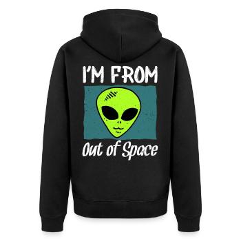 ALIEN UFO I 1M FROM OUT OF SPACE - Veste à capuche bio Premium Unisexe - noir - Dos - Nico (187cm)