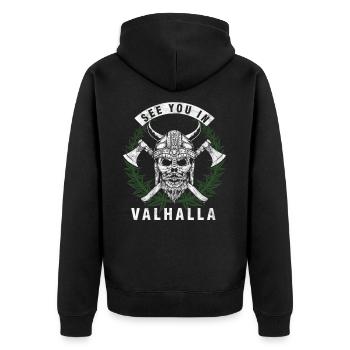 Rendez-vous dans valhalla Cool Norsemen Mythe Viking - Veste à capuche bio Premium Unisexe - noir - Dos - Nico (187cm)