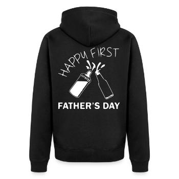 Vatertag - Unisex Premium Bio Zip Hoodie - Schwarz - Hinten - Nico (187cm)