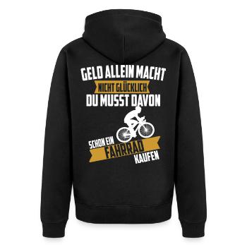 Bicycle Saying Gift - Unisex Premium Organic Zip Hoodie - black - Back - Nico (187cm)