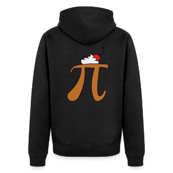 Pi - Pie - Math - Lustiges Design - Unisex Premium Bio Zip Hoodie - Schwarz - Hinten - Nico (187cm)