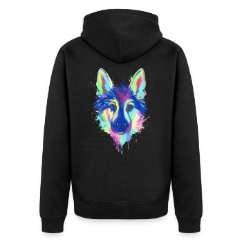 German Shepherd Gift - Unisex Premium Organic Zip Hoodie - black - Back - Nico (187cm)