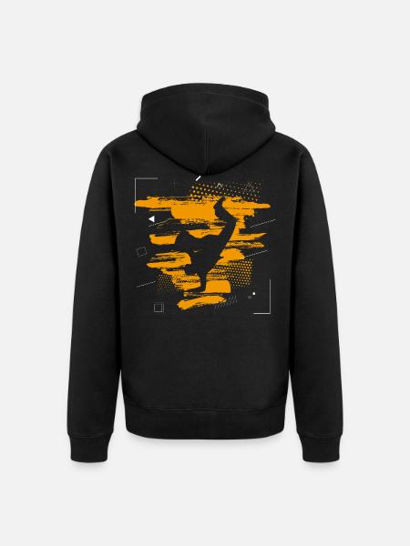 Breakdance abstract - Unisex Premium Organic Zip Hoodie - black