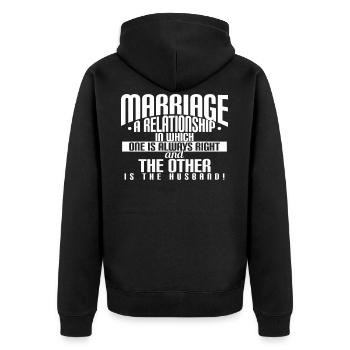 Le mariage est une relation mari - Veste à capuche bio Premium Unisexe - noir - Dos - Nico (187cm)