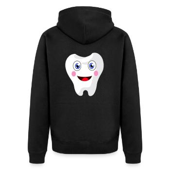 Cute Baby Tooth - Milchzahn Zahnarzt - Unisex Premium Bio Zip Hoodie - Schwarz - Hinten - Nico (187cm)