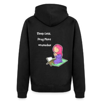 Koran Sure Vers Allah Gott Islam Moslem Geschenk - Unisex Premium Bio Zip Hoodie - Schwarz - Hinten - Nico (187cm)