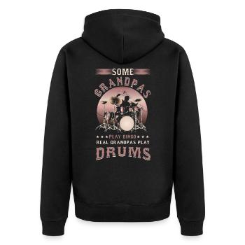 Batteurs Lovers Music Drumming Musiciens Real - Veste à capuche bio Premium Unisexe - noir - Dos - Nico (187cm)