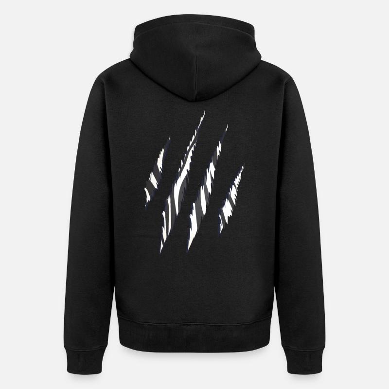 Zebra Zebra Pattern Claw Pattern - Unisex Premium Organic Zip Hoodie - black