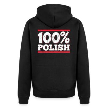 100 % Polish polonais Pologne Polska polonais - Veste à capuche bio Premium Unisexe - noir - Dos - Nico (187cm)