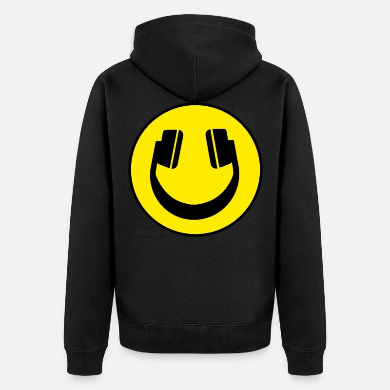 face écouteurs de musique - Veste à capuche bio Premium Unisexe - noir