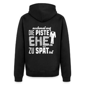 Bräutigam Ehe Junggesellenabschied Spruch Geschenk - Unisex Premium Bio Zip Hoodie - Schwarz - Hinten - Nico (187cm)