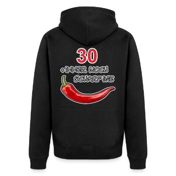 30 jahre geburtstag lustig - Unisex Premium Bio Zip Hoodie - Schwarz - Hinten - Nico (187cm)