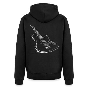 Gitarre Musiker Geschenkidee für Gitarristen - Unisex Premium Bio Zip Hoodie - Schwarz - Hinten - Nico (187cm)