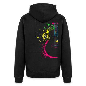 Gitarre Musiker Geschenkidee für Gitarristen - Unisex Premium Bio Zip Hoodie - Schwarz - Hinten - Nico (187cm)