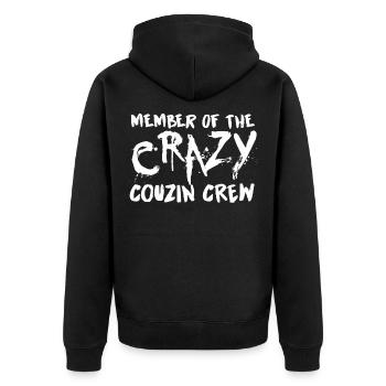 Crazy Cousin Crew design pour Boy and Girl I - Veste à capuche bio Premium Unisexe - noir - Dos - Nico (187cm)