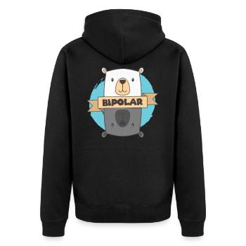 BiPolar Bear I Conception de troubles mentaux mignons - Veste à capuche bio Premium Unisexe - noir - Dos - Nico (187cm)