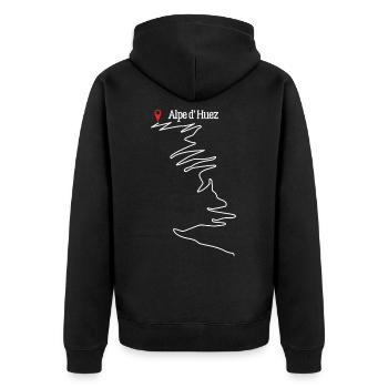 Alpe D 'Huez Ski de fond Skieur Glace Neige - Veste à capuche bio Premium Unisexe - noir - Dos - Nico (187cm)