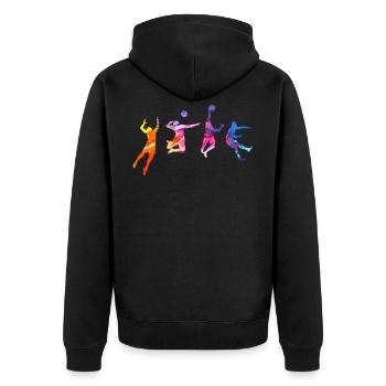Volleyball - Unisex Premium Organic Zip Hoodie - black - Back - Nico (187cm)