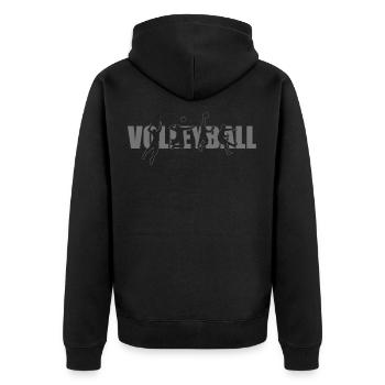 Volleyball - Unisex Premium Organic Zip Hoodie - black - Back - Nico (187cm)