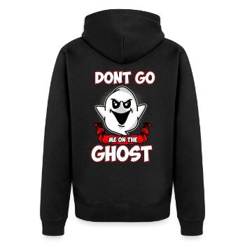Deutsches Sprichwort Deutsch English Denglisch Don't Go - Unisex Premium Bio Zip Hoodie - Schwarz - Hinten - Nico (187cm)