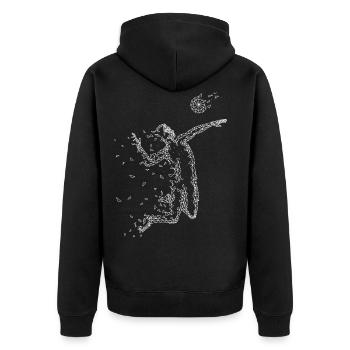 Volleyball - Unisex Premium Organic Zip Hoodie - black - Back - Nico (187cm)