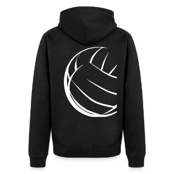 Volleyball - Unisex Premium Bio Zip Hoodie - Schwarz - Hinten - Nico (187cm)