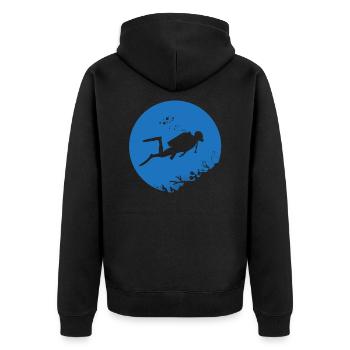Dive Underwater Snorkel Divers Gift Idea - Unisex Premium Organic Zip Hoodie - black - Back - Nico (187cm)