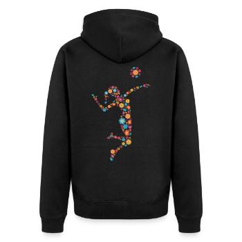 Volleyball Design for girls and women - Unisex Premium Organic Zip Hoodie - black - Back - Nico (187cm)
