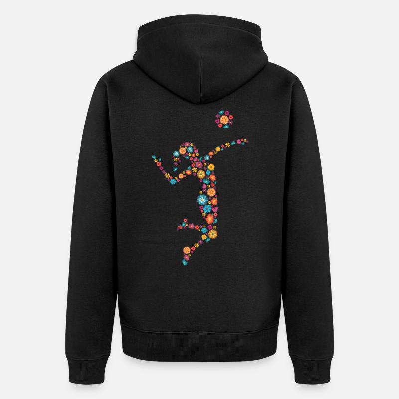 Volleyball Frau oder Mädchen - Unisex Premium Bio Zip Hoodie - Schwarz