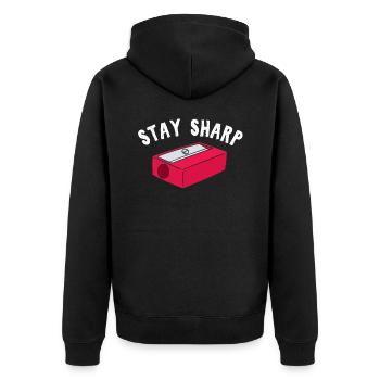 Enseignant Stay Sharp Sharpener Fournitures Scolaires Puns - Veste à capuche bio Premium Unisexe - noir - Dos - Nico (187cm)