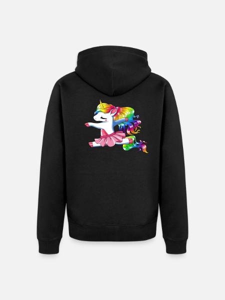 Einhorn Ballet Ballerina - Unisex Premium Bio Zip Hoodie - Schwarz