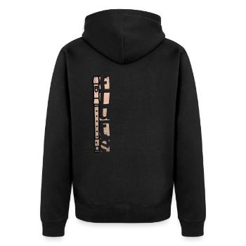 Flûte à vent Instrument Musical Musiciens Musique - Veste à capuche bio Premium Unisexe - noir - Dos - Nico (187cm)