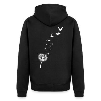 Dandelion Bats - Unisex Premium Organic Zip Hoodie - black - Back - Nico (187cm)