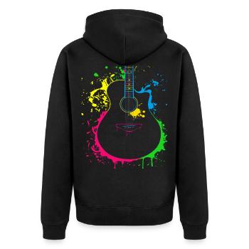 Gitarre Musiker Geschenkidee für Gitarristen - Unisex Premium Bio Zip Hoodie - Schwarz - Hinten - Nico (187cm)