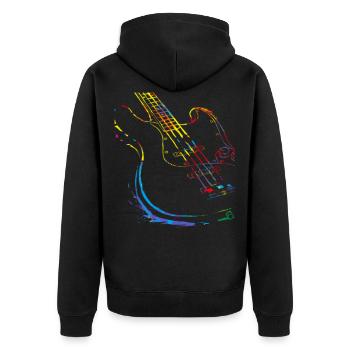 Gitarre Musiker Geschenkidee für Gitarristen - Unisex Premium Bio Zip Hoodie - Schwarz - Hinten - Nico (187cm)