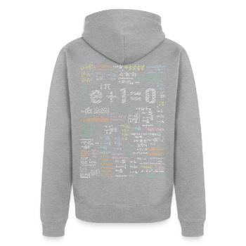 Formule de fonction exponentielle en génie électrique - Veste à capuche bio Premium Unisexe - gris chiné - Dos - Nico (187cm)