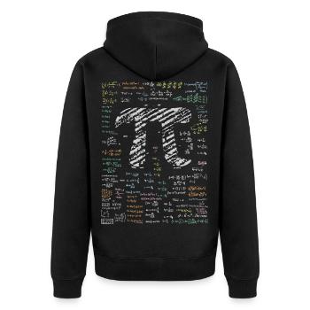 Mathematik Zahl Pi - Unisex Premium Bio Zip Hoodie - Schwarz - Hinten - Nico (187cm)