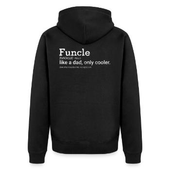 Onkel Familie Verwandtschaft Onkel Funcle wie ein Vater, aber - Unisex Premium Bio Zip Hoodie - Schwarz - Hinten - Nico (187cm)
