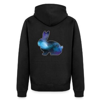 Lapin Animaux mignons Lapins Lièvre Faune Nature - Veste à capuche bio Premium Unisexe - noir - Dos - Nico (187cm)