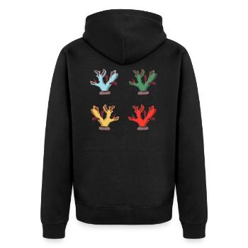 Retro Coral Coral Reef Coral Aquarium - Unisex Premium Organic Zip Hoodie - black - Back - Nico (187cm)