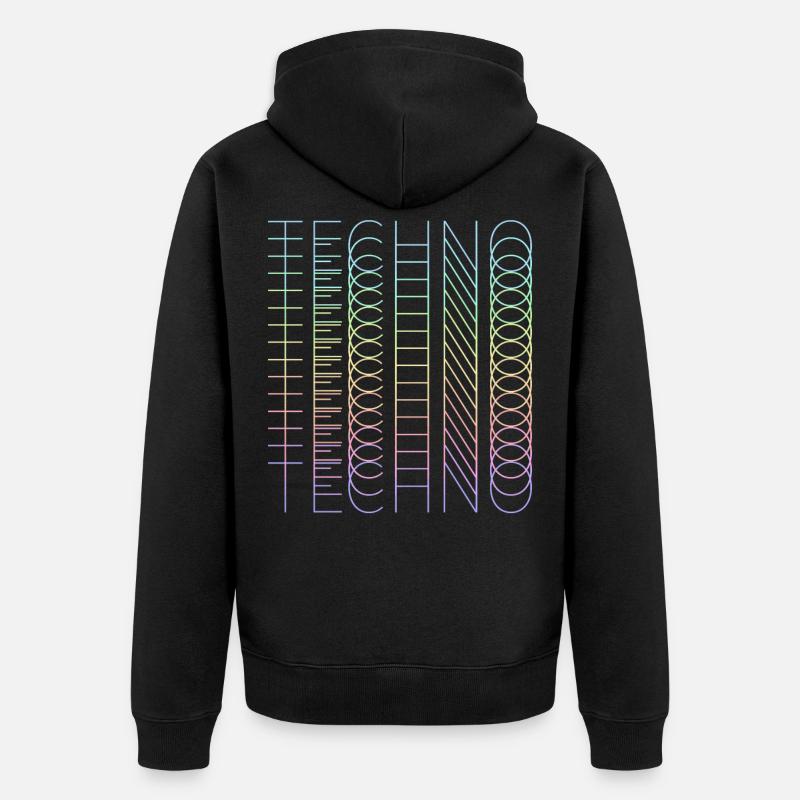techno techno techno - Unisex Premium Organic Zip Hoodie - black