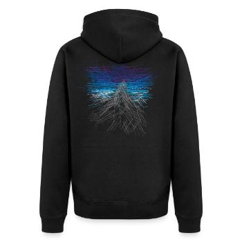 Montagne - abstrait - Veste à capuche bio Premium Unisexe - noir - Dos - Nico (187cm)