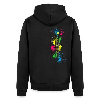 Trompete Musiker Jazz Trompeter Geschenk - Unisex Premium Bio Zip Hoodie - Schwarz - Hinten - Nico (187cm)