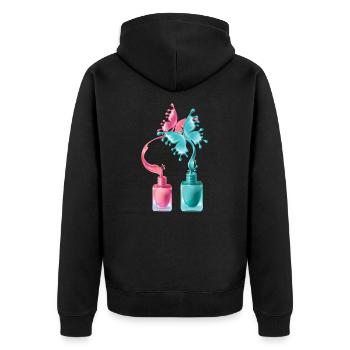 Manicurist Manicure Nail Art Cosmetics Beautician - Unisex Premium Bio Zip Hoodie - Schwarz - Hinten - Nico (187cm)