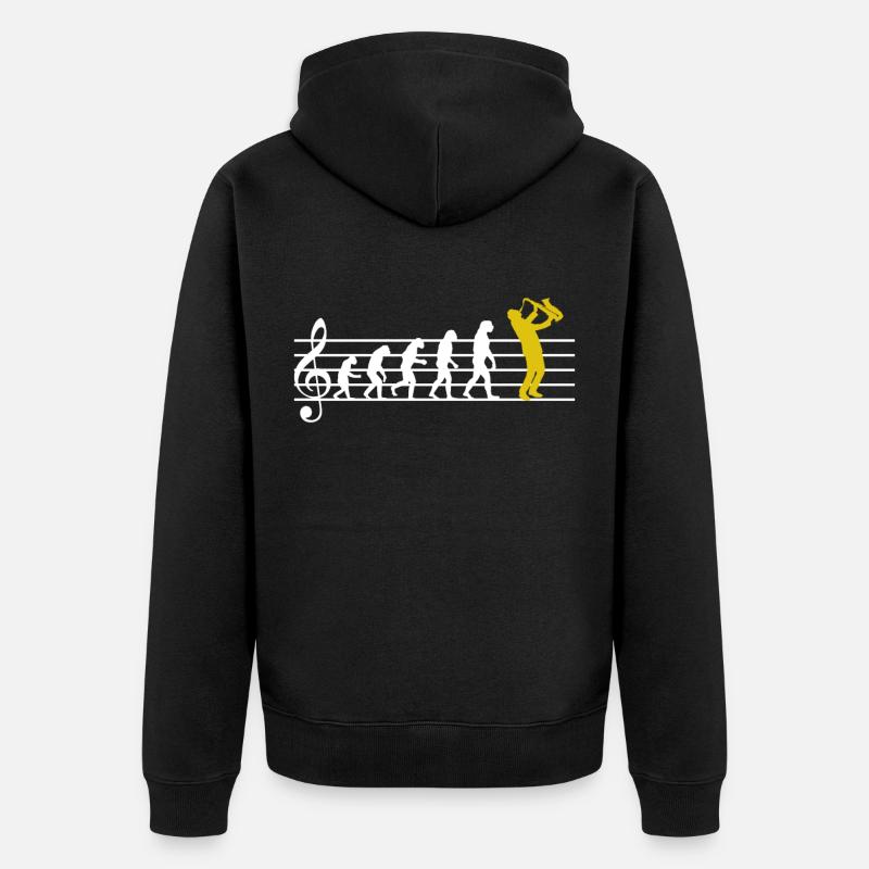 Saxophone Jazz Evolution Saxophone Classique Musicien - Veste à capuche bio Premium Unisexe - noir