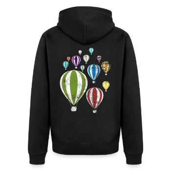 Ballons colorés Ballons à air chaud cadeau - Veste à capuche bio Premium Unisexe - noir - Dos - Nico (187cm)
