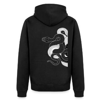 Snake - Unisex Premium Organic Zip Hoodie - black - Back - Nico (187cm)